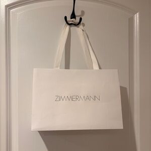 Zimmermann Small White Gift Bag Empty Shopping Bag New 2026